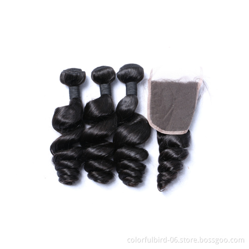Loose Wave 4*4 Closure 100% Human Hair Closure 16 20 Inch 4x4 transparent HD Lace Remy Hair Peruvian Closure
